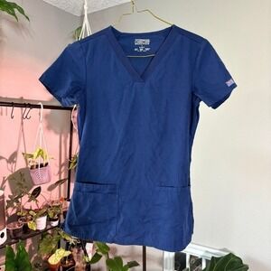 Cherokee Workwear Scrub Top V-Neck Short Sleeve Medical Uniform Small